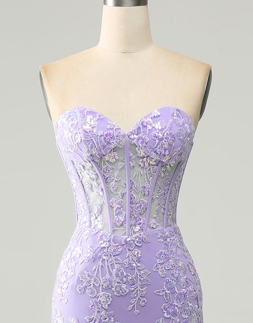 Light Blue Mermaid Sweetheart Lace Up Long Prom Dress With Appliques