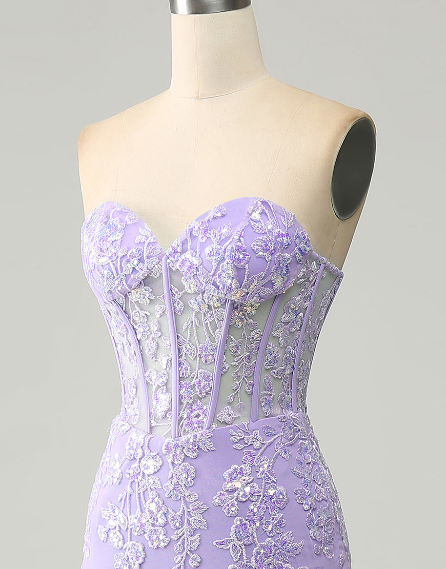 Light Blue Mermaid Sweetheart Lace Up Long Prom Dress With Appliques