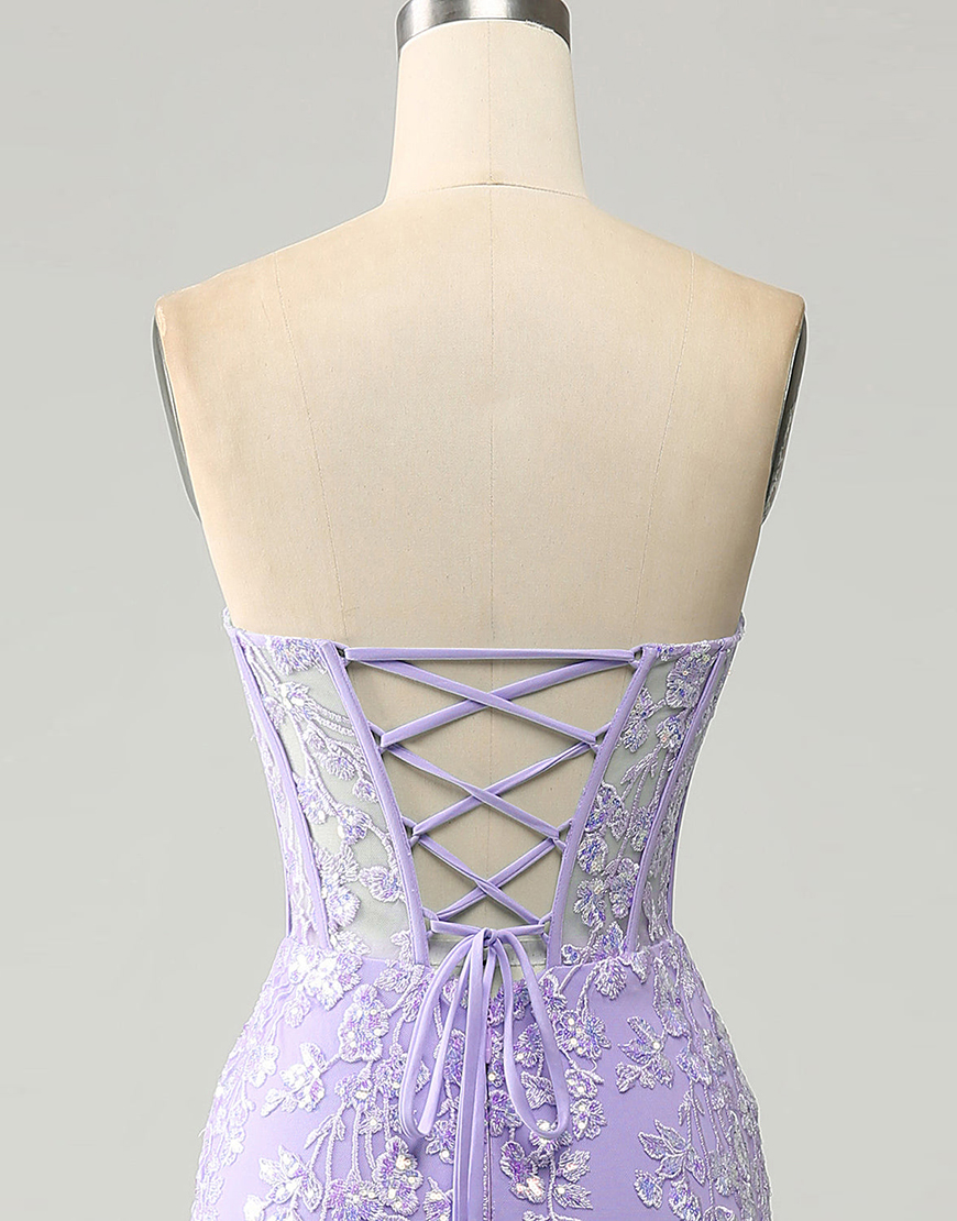 Light Blue Mermaid Sweetheart Lace Up Long Prom Dress With Appliques