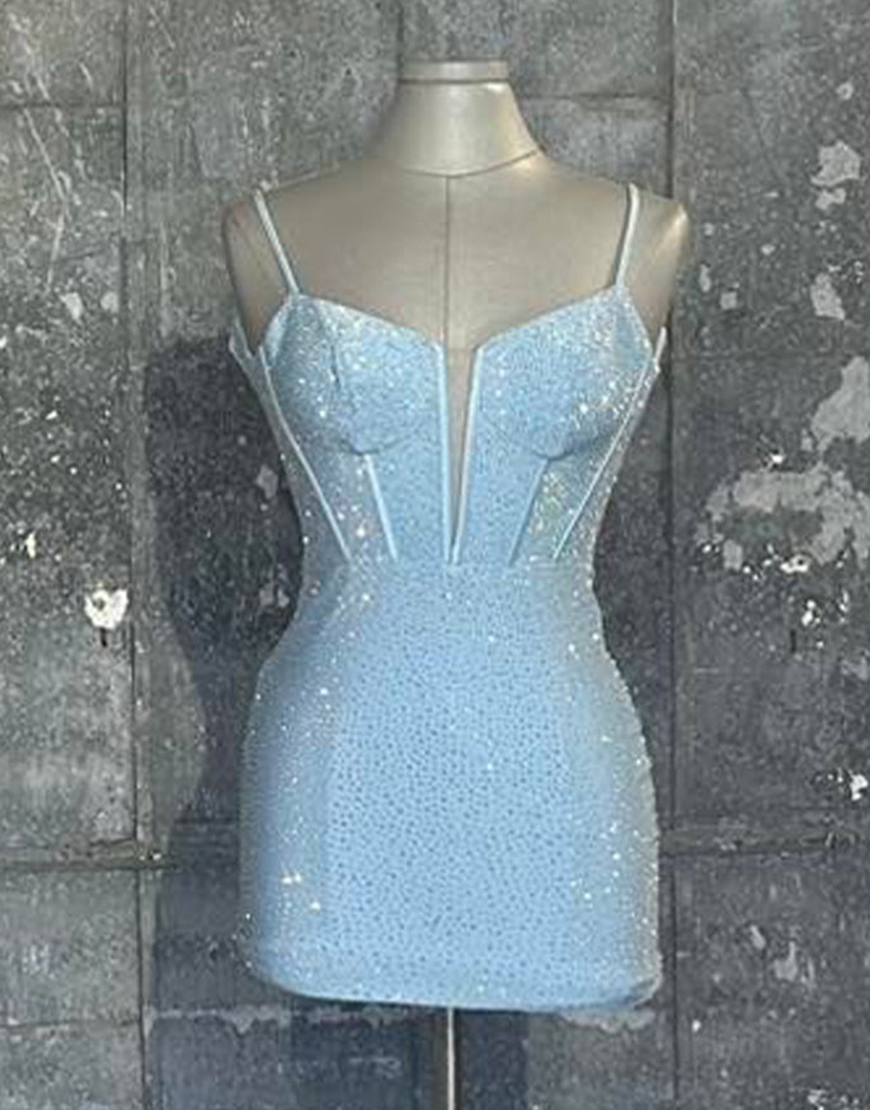 Sparkly Fuchsia Short Tight Homecoming Party Dress