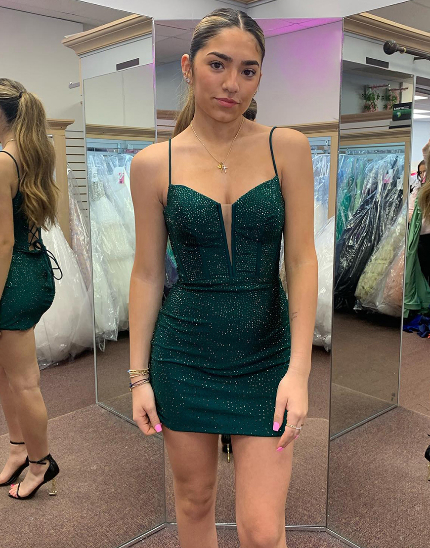 Sparkly Fuchsia Short Tight Homecoming Party Dress