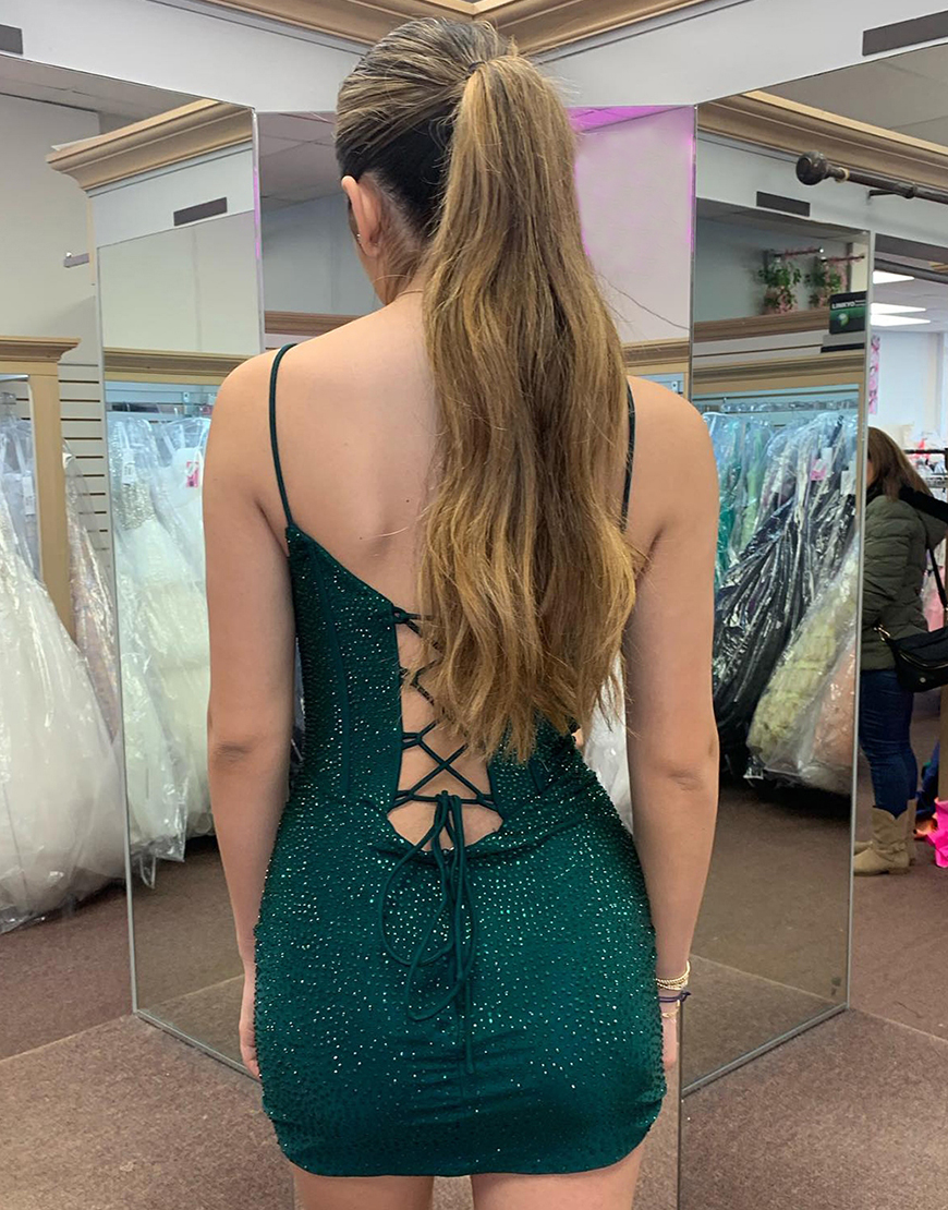 Sparkly Fuchsia Short Tight Homecoming Party Dress