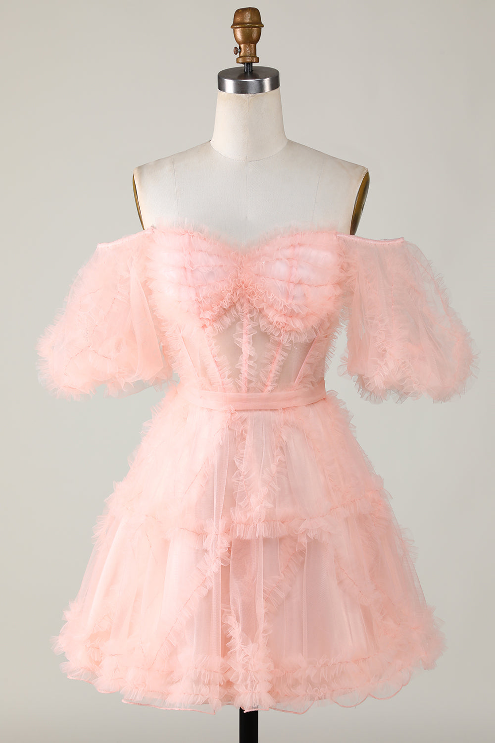 Cute Off The Shoulder A-Line Short Tulle Party Dress