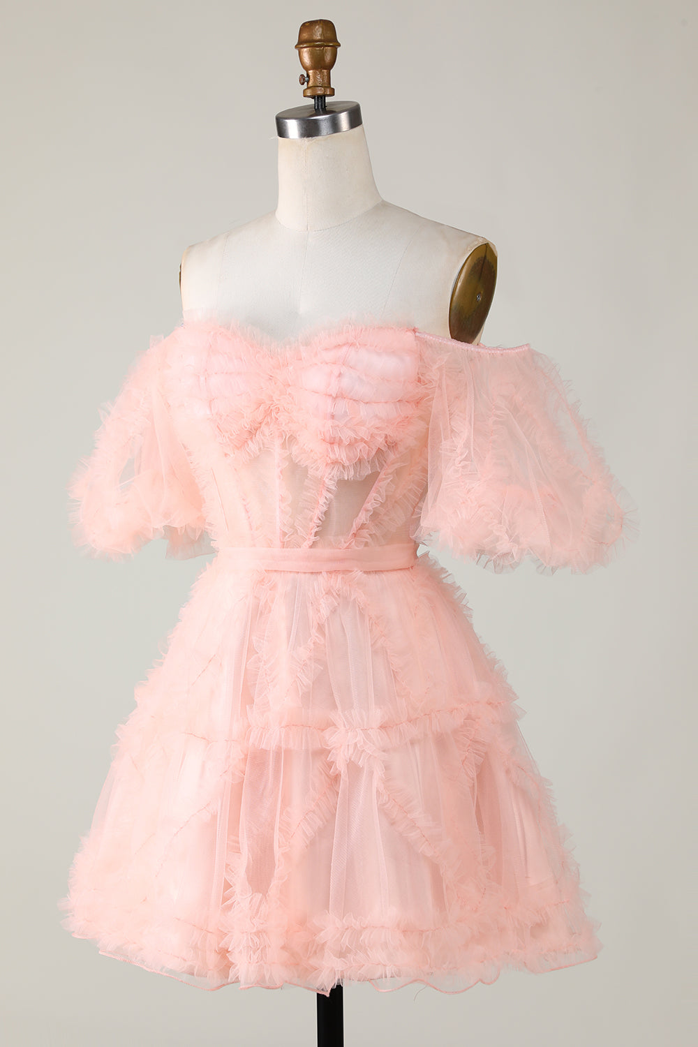 Cute Off The Shoulder A-Line Short Tulle Party Dress