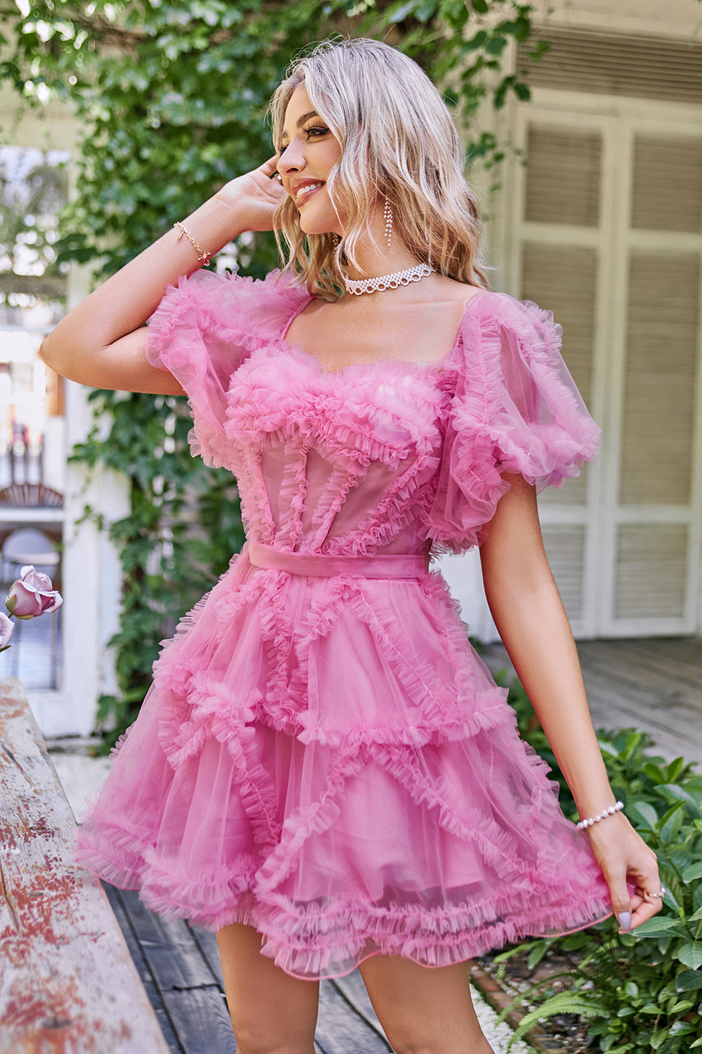Cute Off The Shoulder A-Line Short Tulle Party Dress