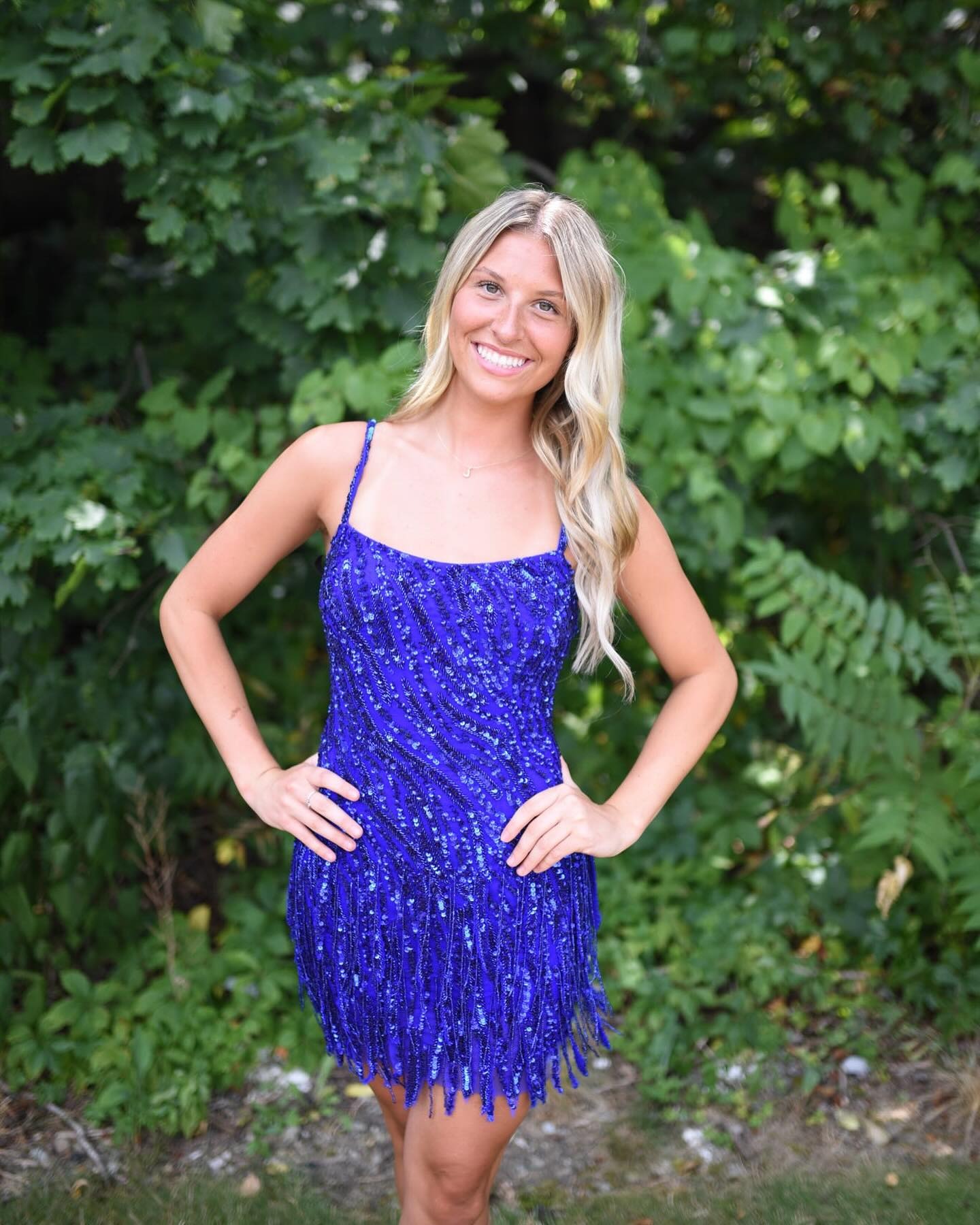 Gorgeous Spaghetti Straps Lace Up Sequin Homecoming Dress With Fringe