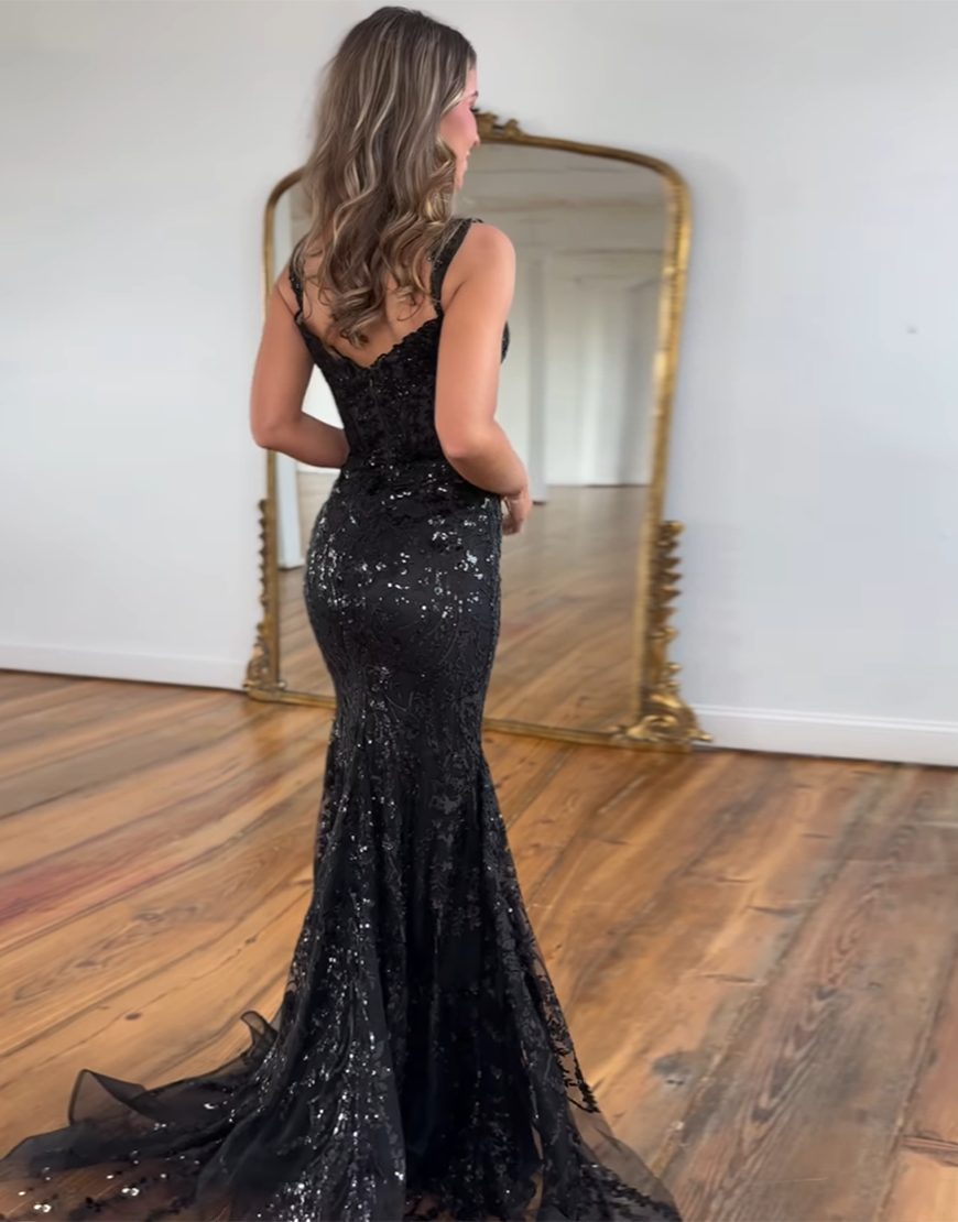 Glitter Golden Off The Shoulder Mermaid Long Prom Dress with Slit
