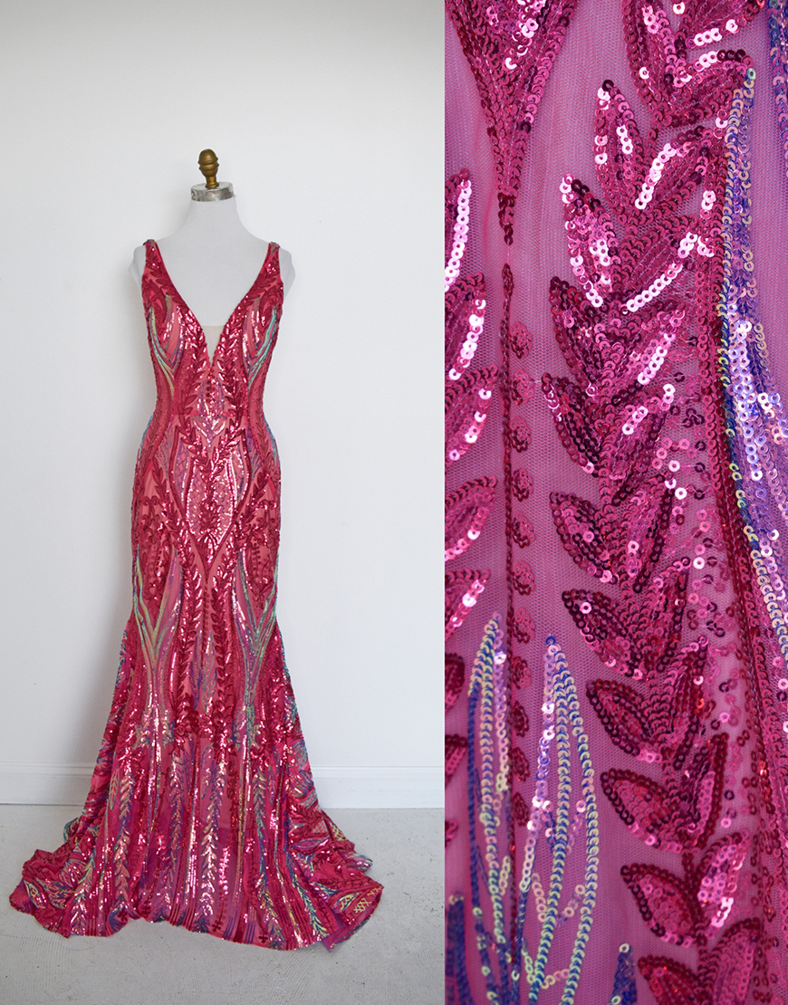 Gorgeous Sparkly Mermaid V-Neck Long Prom Dress With Sequins