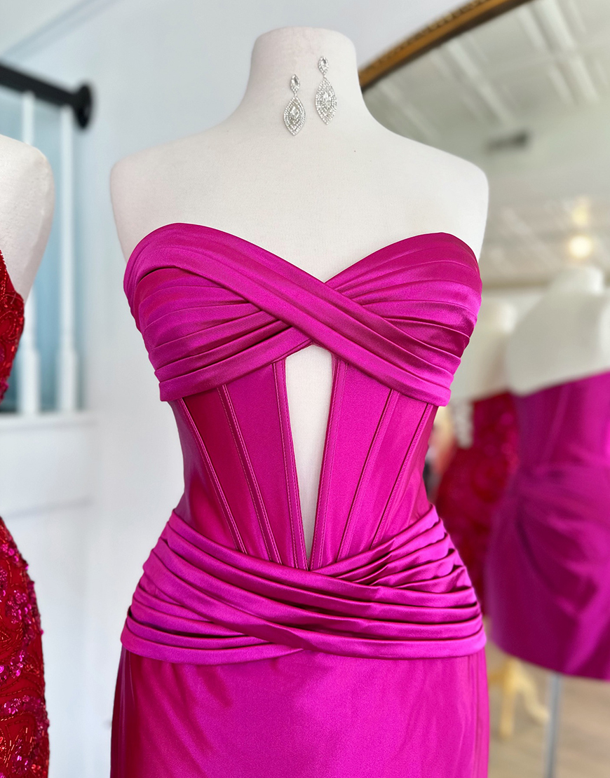 Sky Blue Satin Strapless Tight Short Homecoming Dress