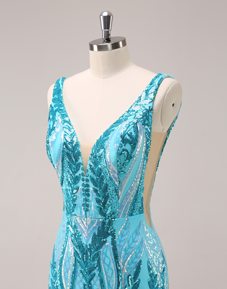 Glitter Fuchsia Sequins Bodycon Homecoming Dress