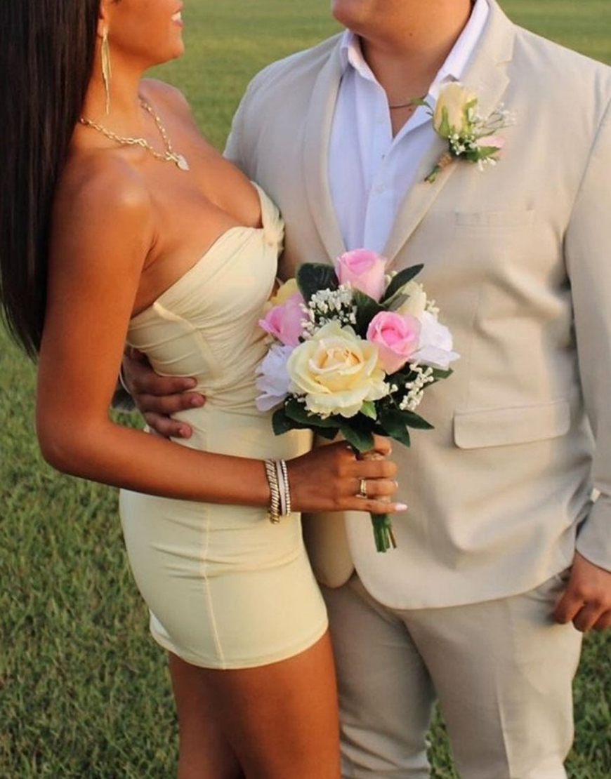 Fuchsia Bodycon Sweetheart Keyhole Mini Party Dress