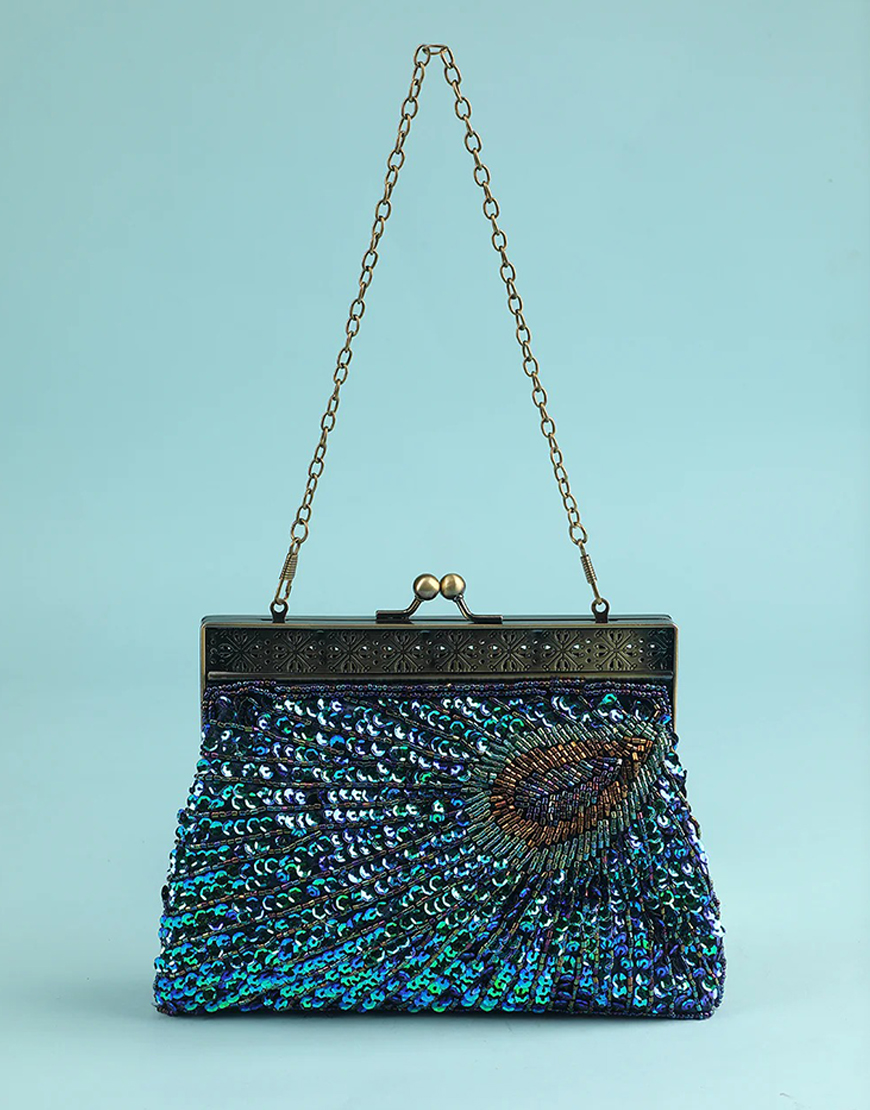 Peacock Green Evening Bag