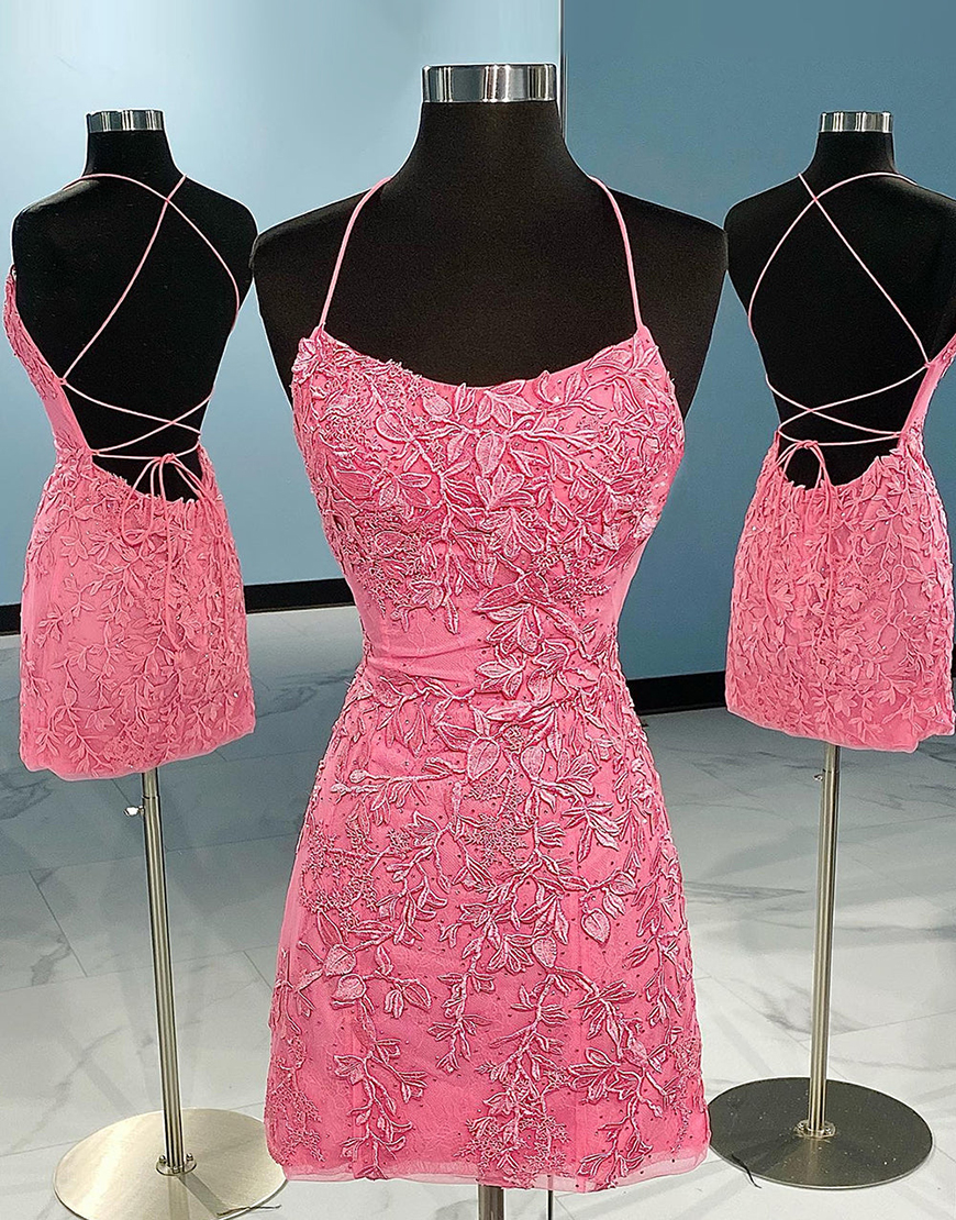 Bodycon Blue Homecoming Dress Backless Party Dress