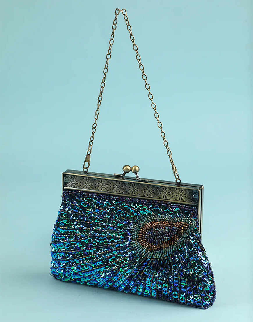 Peacock Green Evening Bag