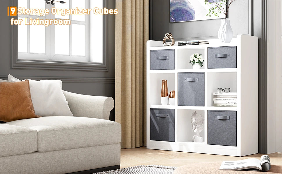 Enhomee 9 storage organizer cubes for living room