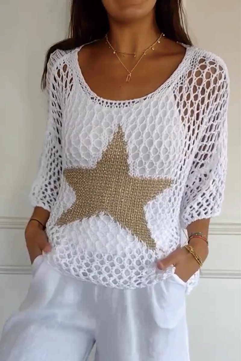 Knitted star top