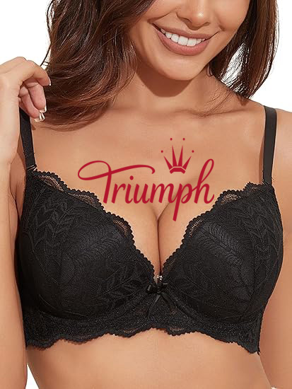 Triumph - 3 darab 🔥Női push-up párnázott csipke melltartó