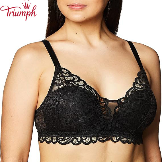 Triumph - 3 db 🔥Női teljes fedésű, vezeték nélküli csipke melltartó