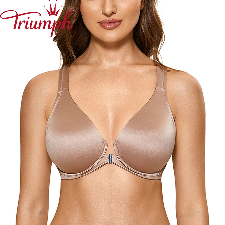 Triumph - (3(három darab)) Egyenes stílusú rozsdamentes acél csat melltartó Ultra vékony, nagy elülső csat [75A-110E]