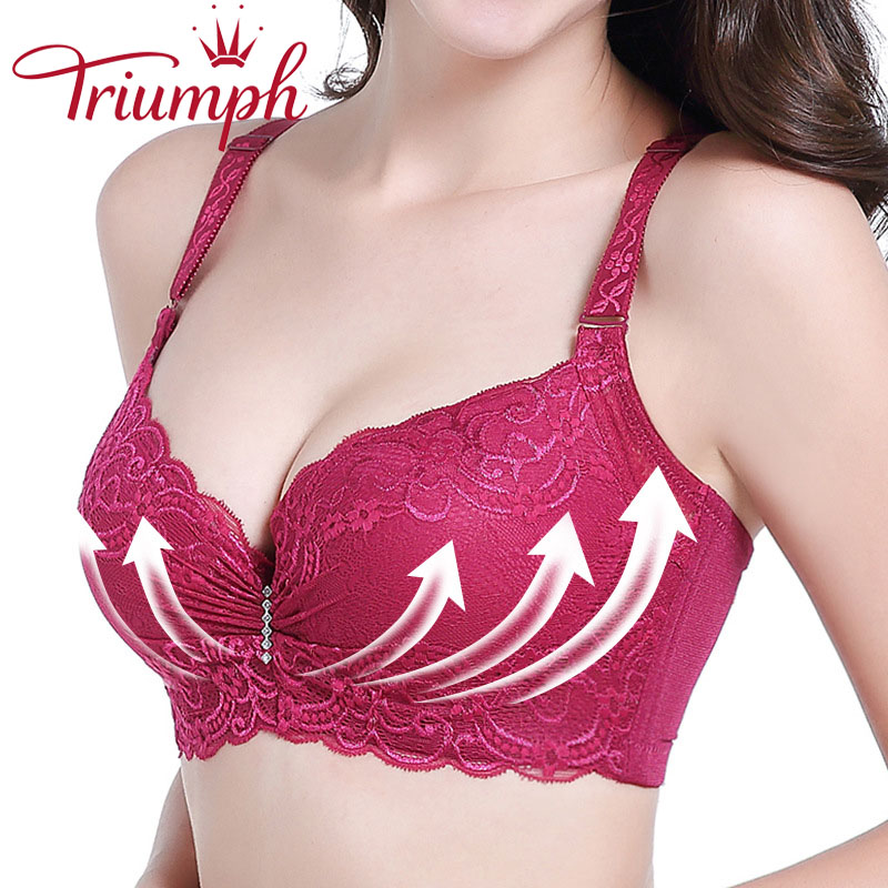 Triumph Szexi csipkés női fehérnemű nagy méretben, Push Up, állítható
