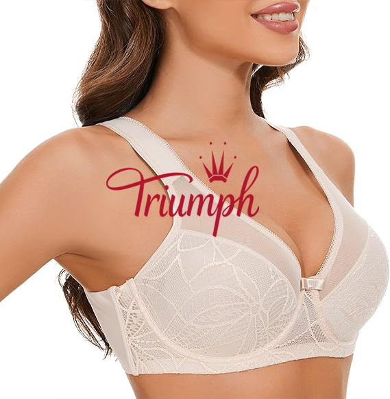 Triumph - 3 darab 🔥Női csipke melltartó nagy méretű, teljes fedésű virágos emelő melltartó