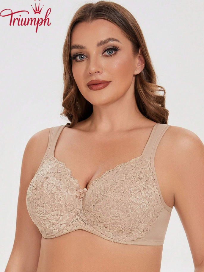 Triumph - (3 db) Női virágos csipke béleletlen teljes fedésű melltartó