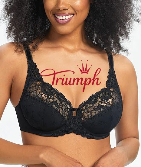 Triumph 3 részes szett💖Szexi női vezeték nélküli csipke melltartó