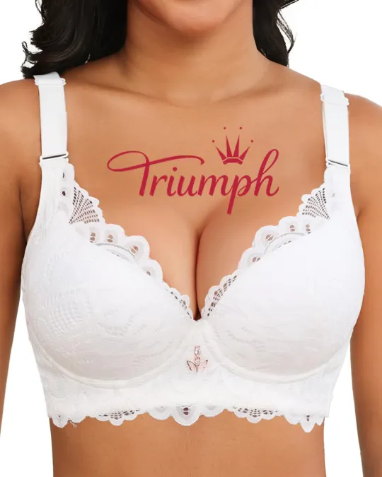 TRIUMPH💝 Csipke push-up melltartó Női molett melltartó dróttal