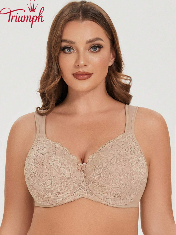 Triumph - (3 db) Női virágos csipke béleletlen teljes fedésű melltartó