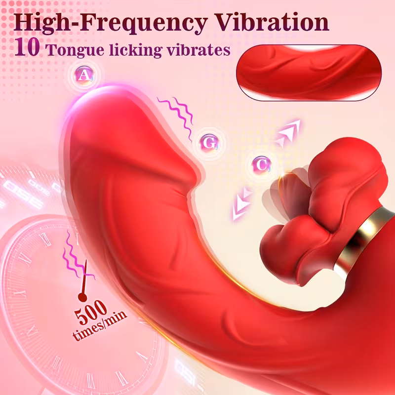   4 in 1 tongue     rose     with 10 licking 10 vibration mode   stimulator   tools for female couples       for women    es     for women rose     Product details 2