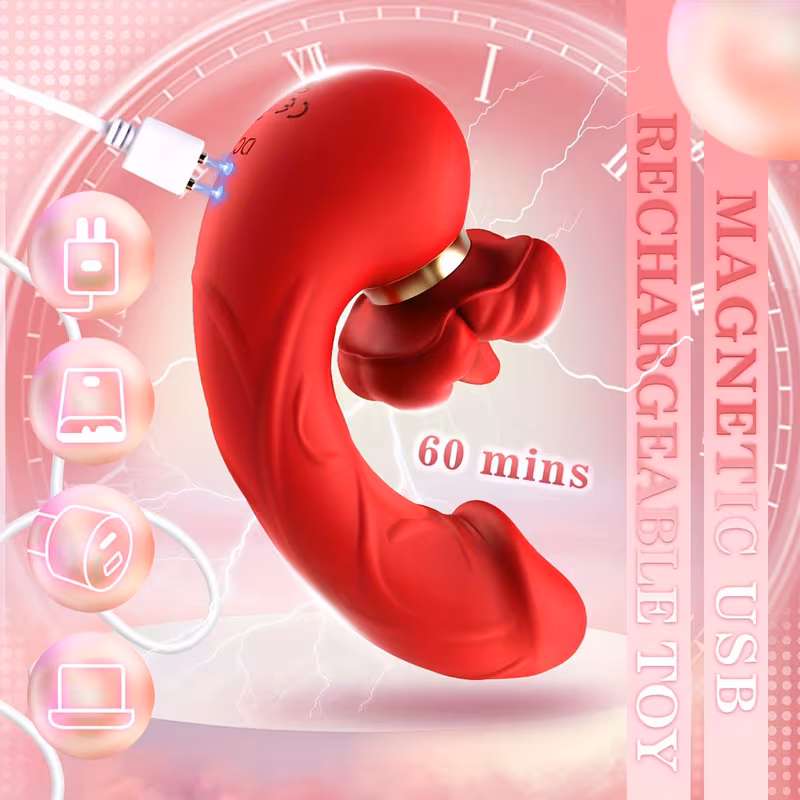   4 in 1 tongue     rose     with 10 licking 10 vibration mode   stimulator   tools for female couples       for women    es     for women rose     Product details 3
