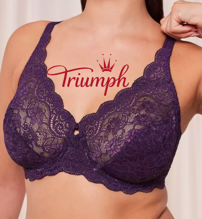 Triumph – Szexi, átlátszó, ultravékony csipkés expozíciógátló melltartó [75A-110E] 3 részes