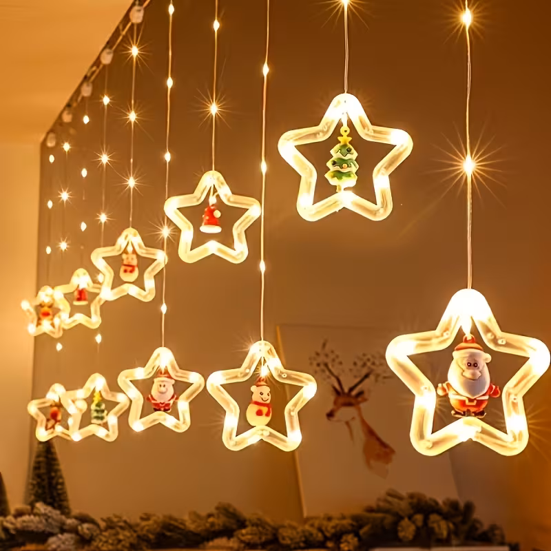 10pcs mini snowflake led string lights usb powered made of plastic suitable for wall decoration in home bedrooms windows curtains doors etc   indoor   decorations 118 11 inches living room decor Product details 0