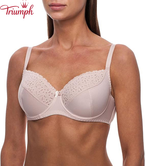 TRIUMPH - 3DB (75A-110F) 💝Női átlátszó csipke nagyméretű béleletlen melltartó