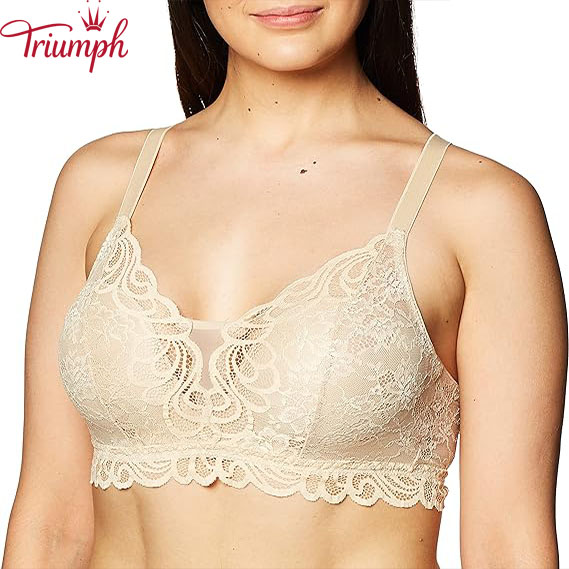 Triumph - 3 db 🔥Női teljes fedésű, vezeték nélküli csipke melltartó