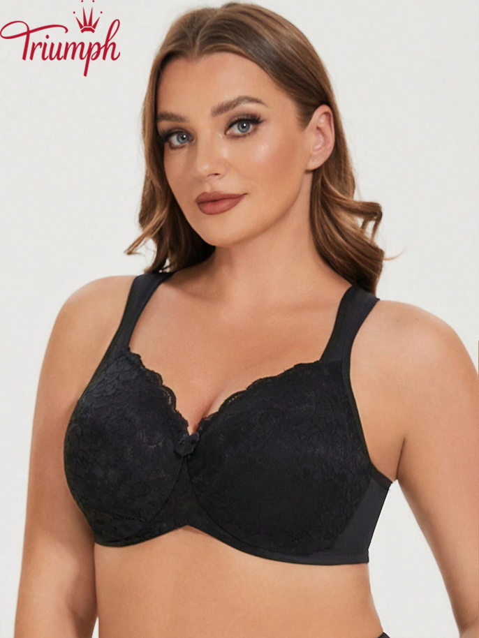 Triumph - (3 db) Női virágos csipke béleletlen teljes fedésű melltartó