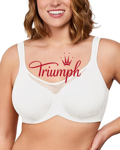 Triumph - 3 darab 🔥Női nagy méretű melltartó, teljes fedésű, béleletlen melltartó széles pántokkal a nagy mellek számára