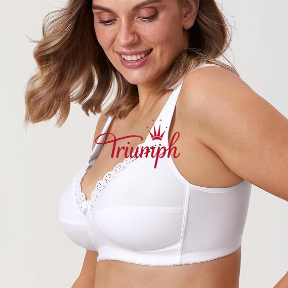Triumph - 3 darab 🔥Női nagyméretű kényelmes pamut vezeték nélküli teljes kupa béleletlen melltartó