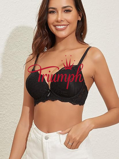 Triumph - 3 darab 🔥Női push-up párnázott csipke melltartó