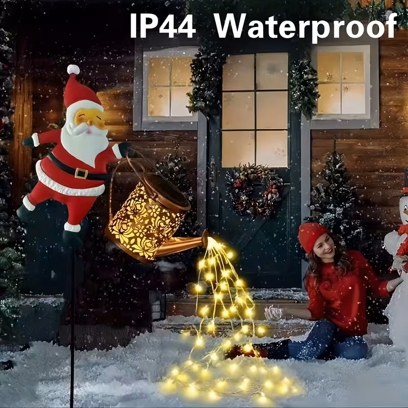 outdoor solar powered christmas snowman lantern pendant light santa claus snowman outdoor pole light lawn light colorful or warm white led   light decoration courtyard suitable for garden porch lawn courtyard farm beautiful christmas gift Product details 4