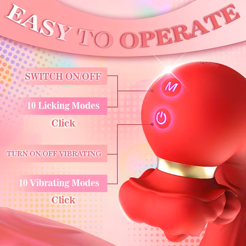   4 in 1 tongue     rose     with 10 licking 10 vibration mode   stimulator   tools for female couples       for women    es     for women rose     Product details 4
