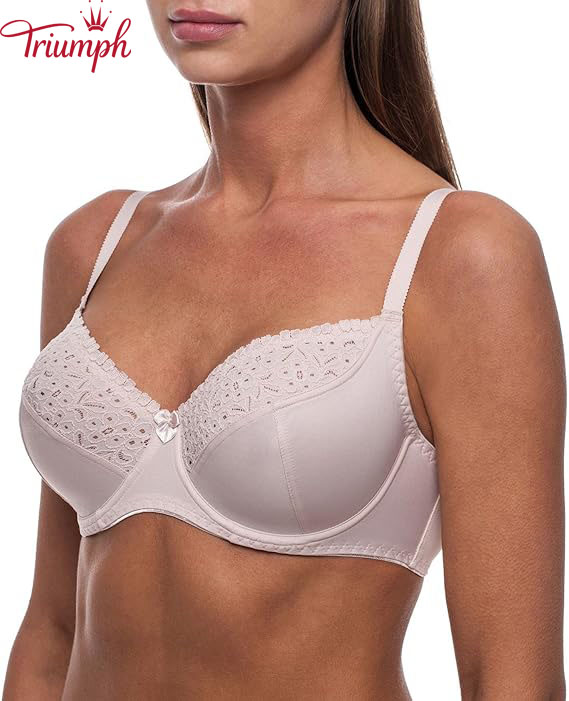 TRIUMPH - 3DB (75A-110F) 💝Női átlátszó csipke nagyméretű béleletlen melltartó