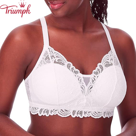 Triumph - 3 db 🔥Női teljes fedésű, vezeték nélküli csipke melltartó