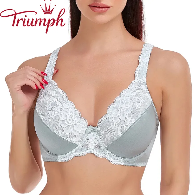 Triumph - dámska biela veľká čipkovaná podprsenka s kosticami [M-6XL]