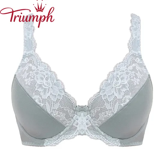 Triumph - dámska biela veľká čipkovaná podprsenka s kosticami [M-6XL]