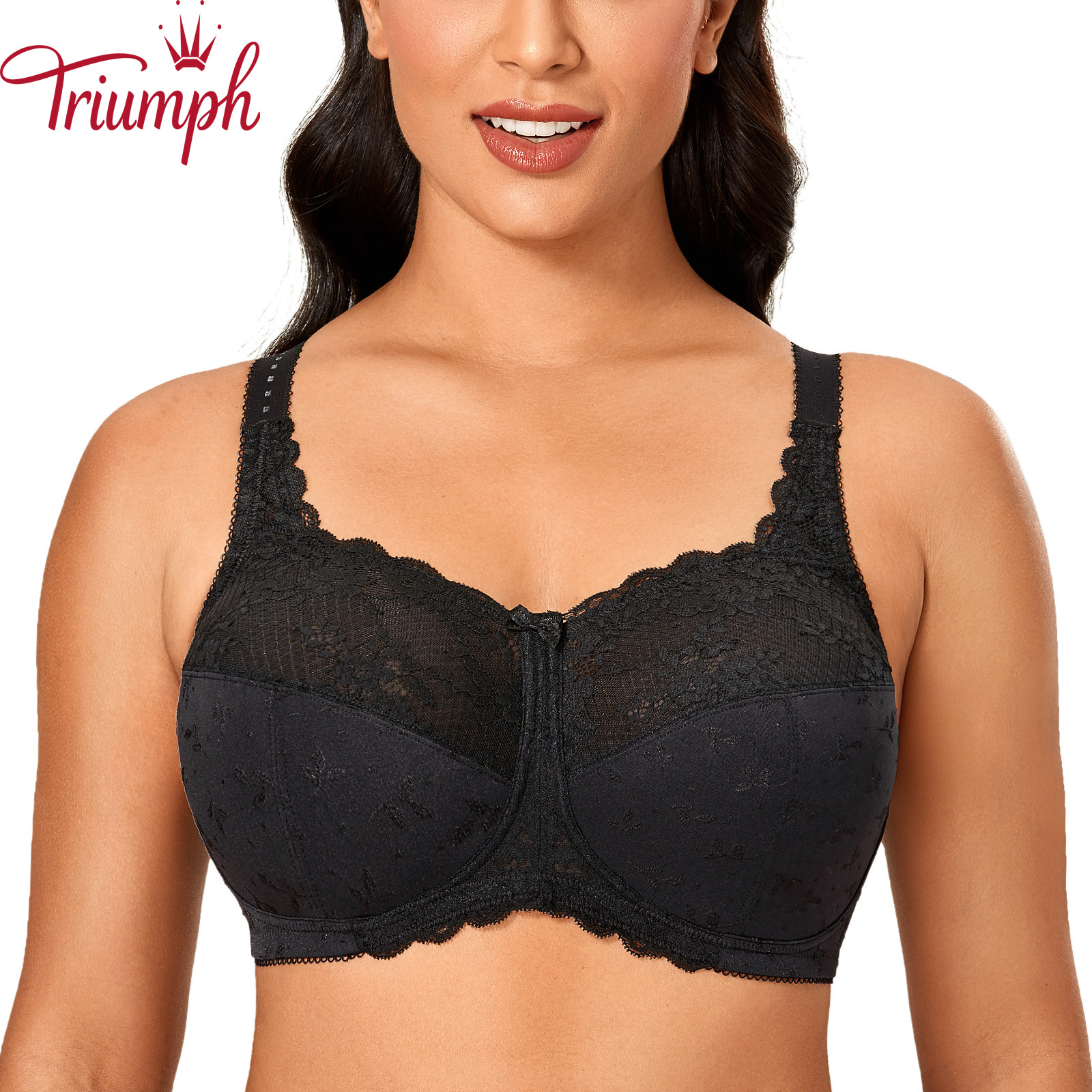 Triumph - 3 részes 🔥Női Push Up vezeték nélküli csipke nagy méretű melltartó