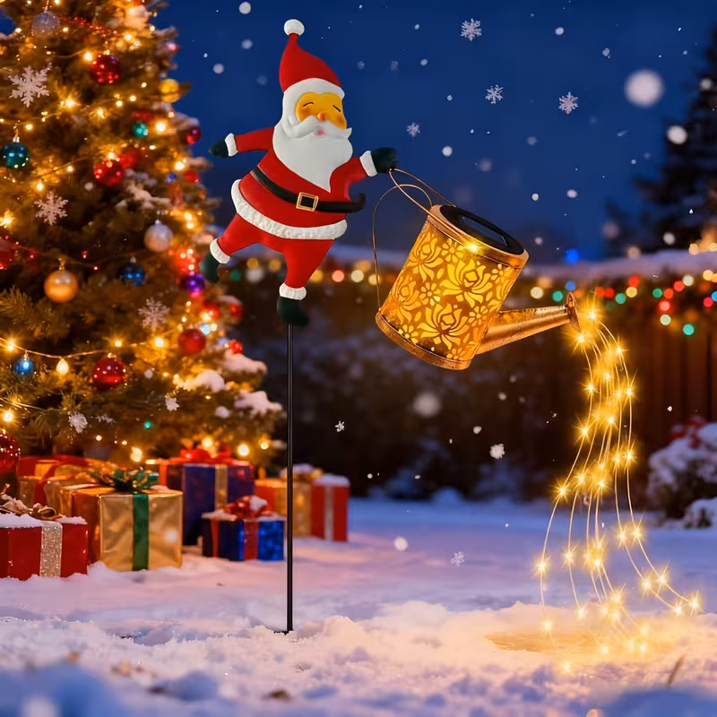 outdoor solar powered christmas snowman lantern pendant light santa claus snowman outdoor pole light lawn light colorful or warm white led   light decoration courtyard suitable for garden porch lawn courtyard farm beautiful christmas gift Product details 1