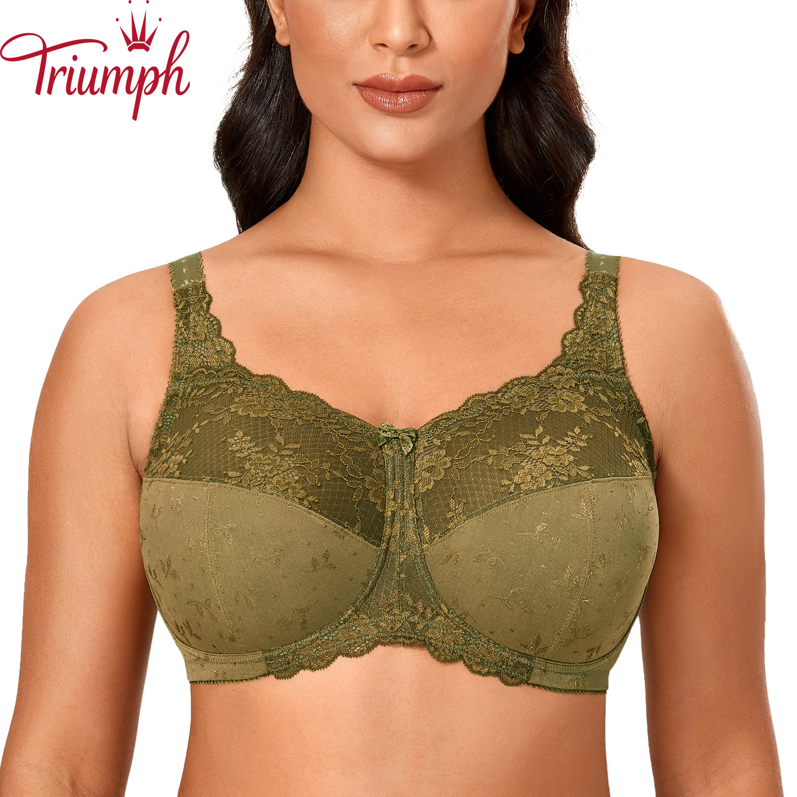 Triumph - 3 részes 🔥Női Push Up vezeték nélküli csipke nagy méretű melltartó