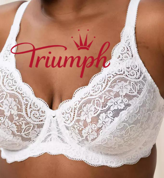 Triumph – Szexi, átlátszó, ultravékony csipkés expozíciógátló melltartó [75A-110E] 3 részes