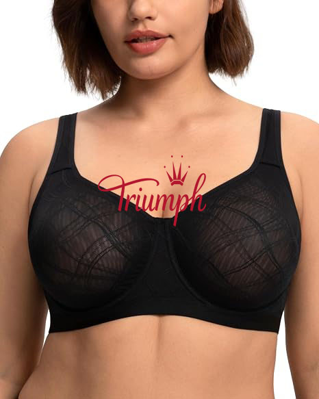 Triumph - (4 τεμ.) Γυναικείο σουτιέν ζακάρ με φαρδιά θήκη και ενίσχυση